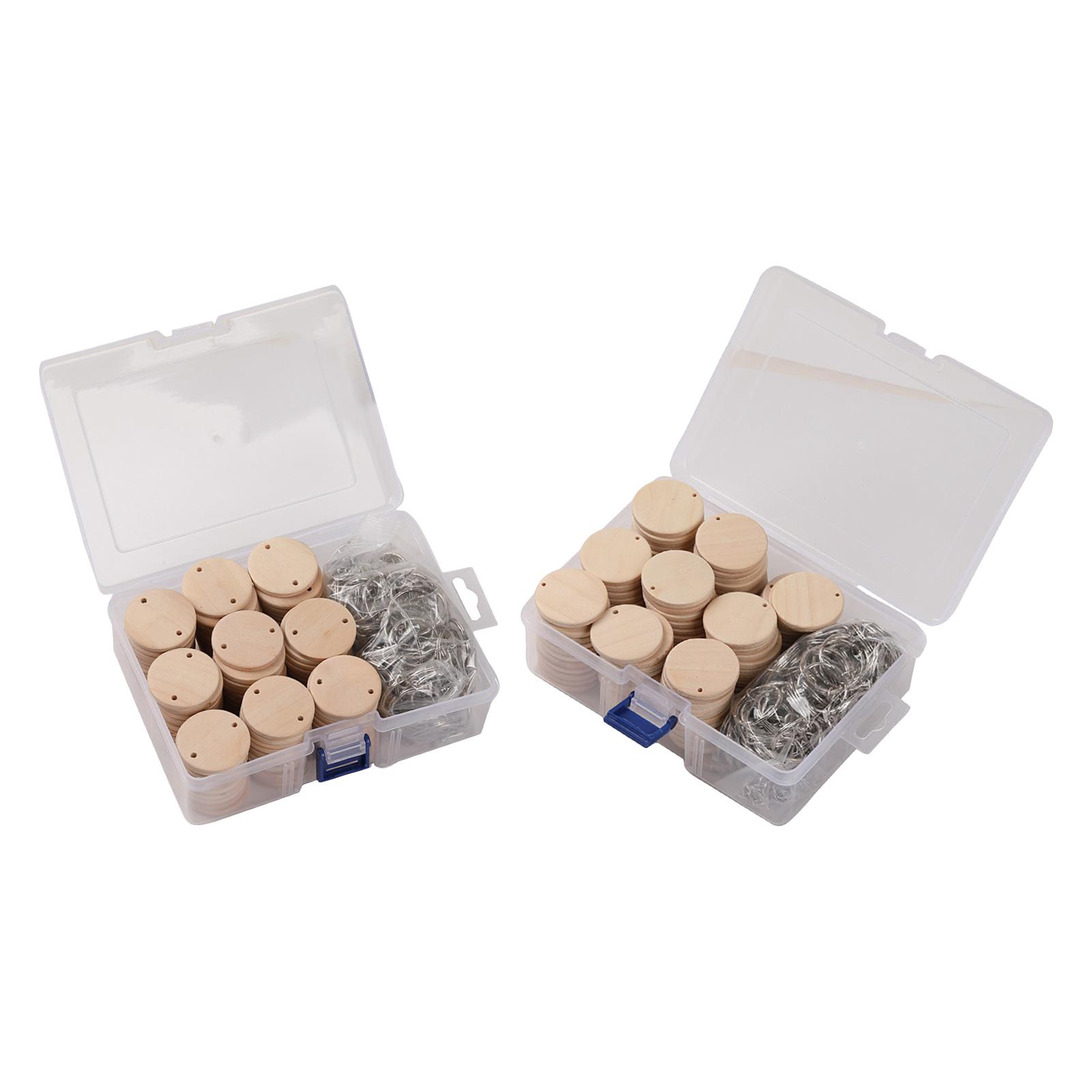 Wood Ring Blank - 100 stuks houten schijfjes, sleutelhanger, natuurlijke